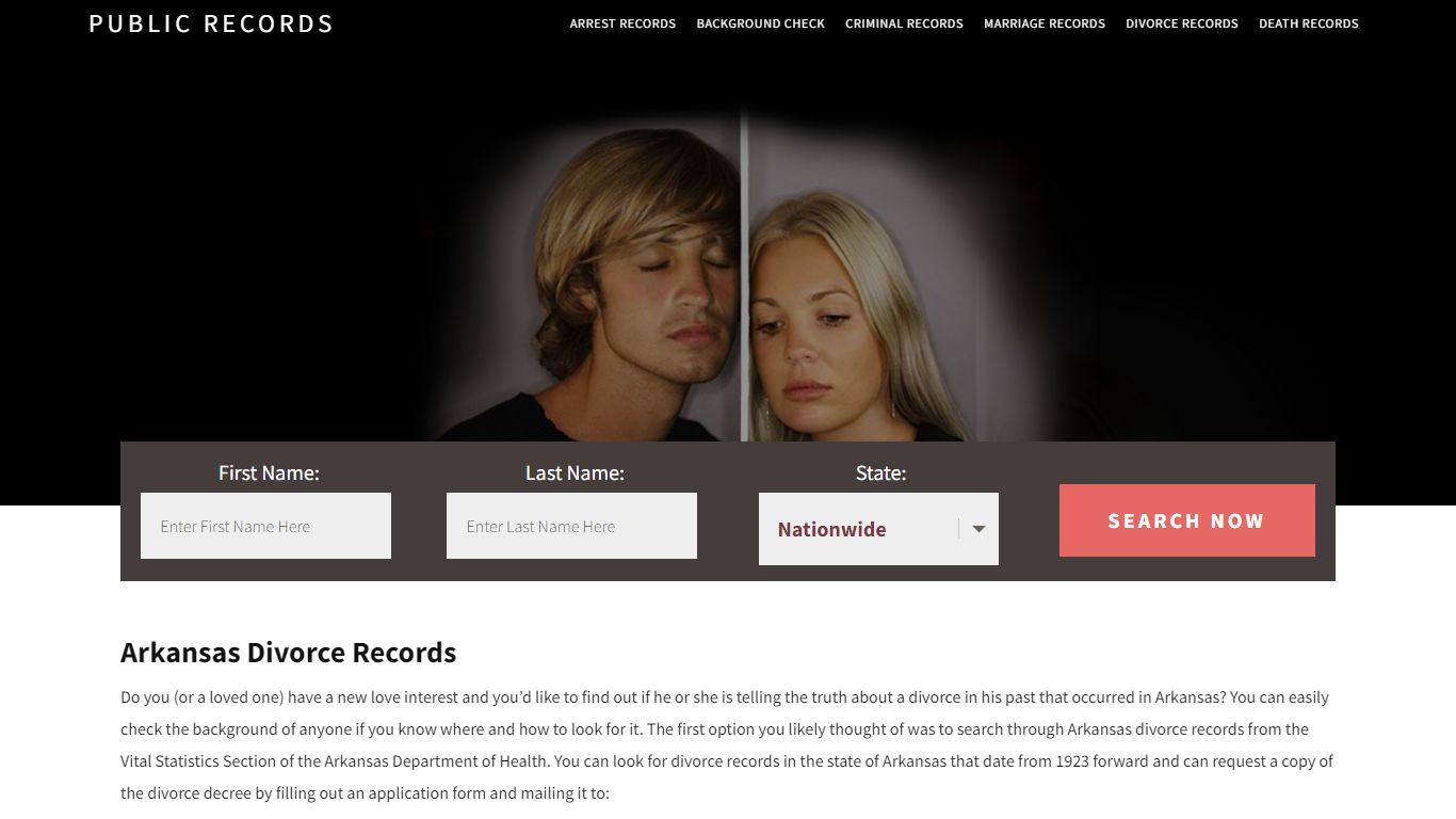 Arkansas Divorce Records | Enter Name and Search. 14Days Free